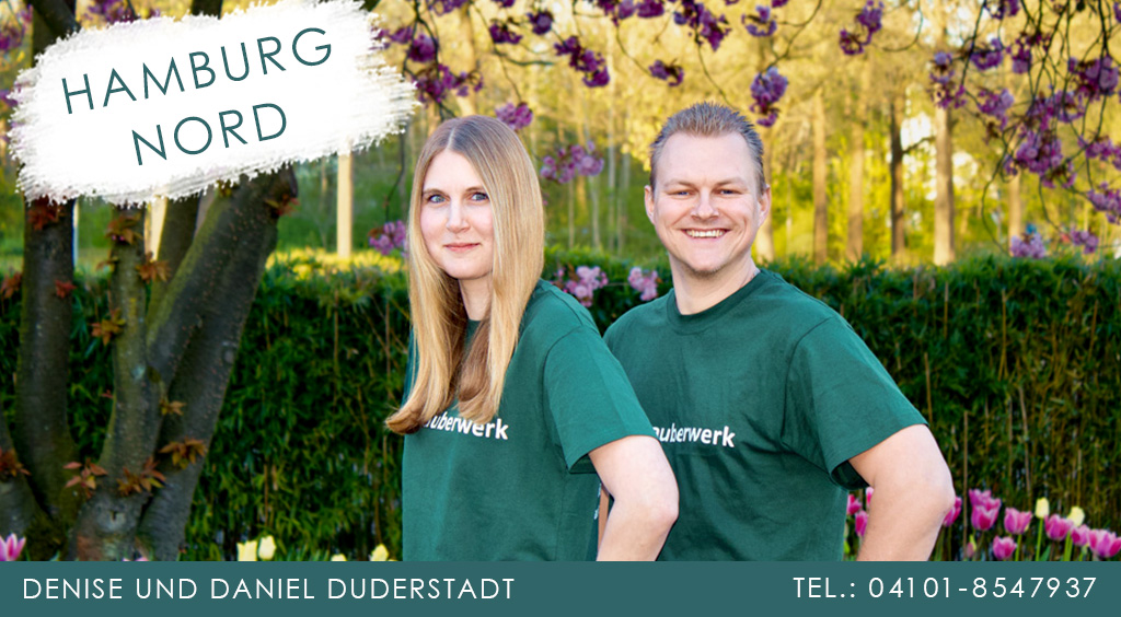 Ansprechpartner*innen des Gartenzauberwerks Hamburg Nord Denise und Daniel Duderstadt