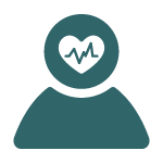 Icons_Gesundheit Person mit Symbol eines Herzens im Kopf